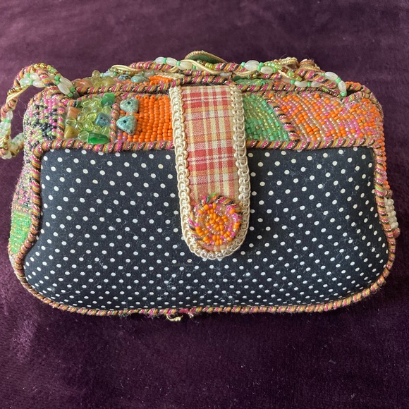 Floral Beaded Patchwork Mary Frances Handbag - Picture 2 of 11
